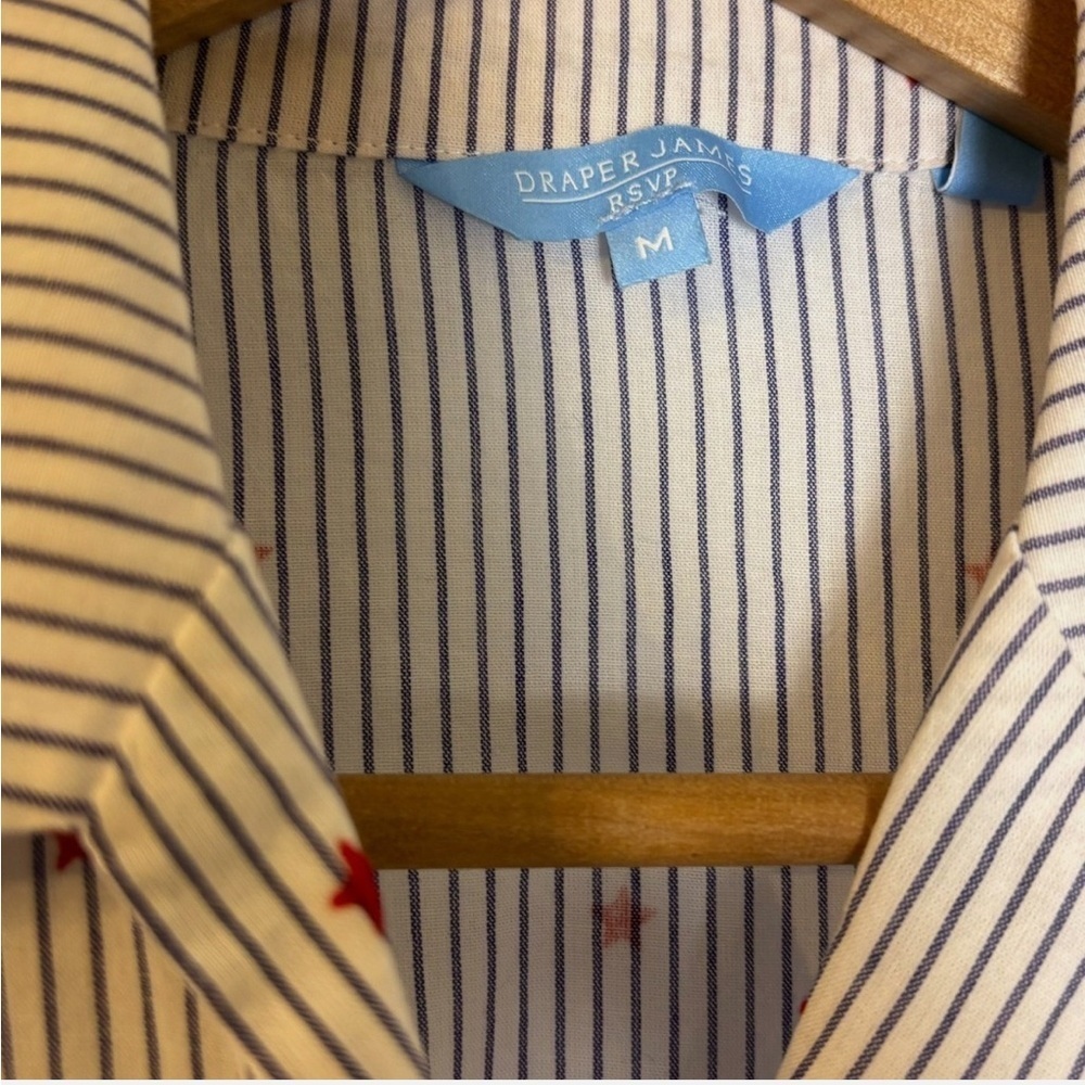 2 Draper James Body Suits Short Sleeve Collared Button Front Preppy Classic Med - Picture 9 of 11